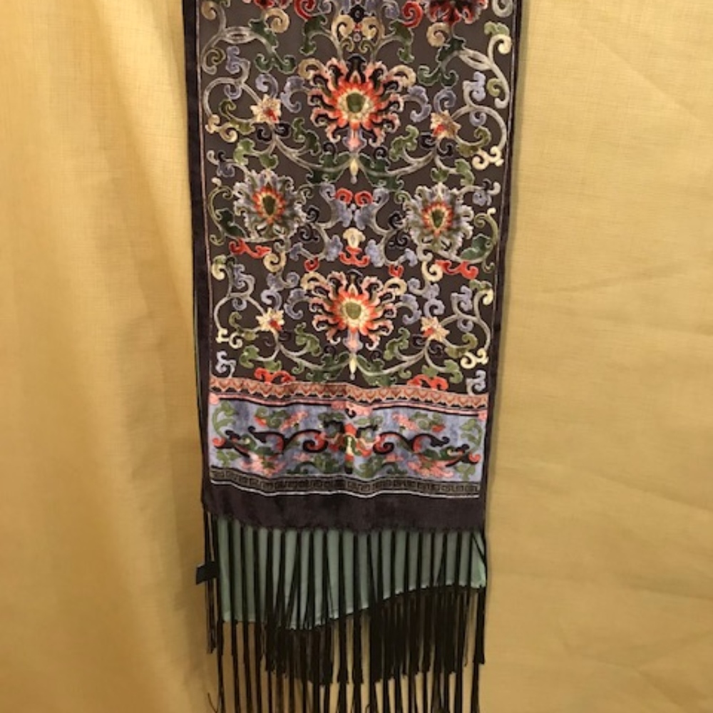 Beautiful Silk and Velvet (rayon) burnout scarf